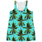Tropical Palm Tree Pattern Print Women's Racerback Tank Top