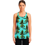 Tropical Palm Tree Pattern Print Women's Racerback Tank Top