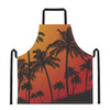 Tropical Palm Tree Sunset Print Apron