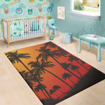 Tropical Palm Tree Sunset Print Area Rug