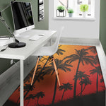 Tropical Palm Tree Sunset Print Area Rug