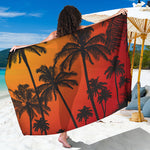 Tropical Palm Tree Sunset Print Beach Sarong Wrap