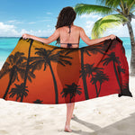 Tropical Palm Tree Sunset Print Beach Sarong Wrap