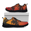 Tropical Palm Tree Sunset Print Black Running Shoes