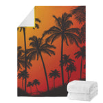 Tropical Palm Tree Sunset Print Blanket