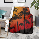 Tropical Palm Tree Sunset Print Blanket