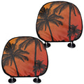 Tropical Palm Tree Sunset Print Car Headrest Covers