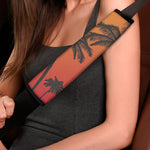 Tropical Palm Tree Sunset Print Car Seat Belt Covers