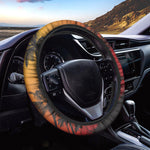 Tropical Palm Tree Sunset Print Car Steering Wheel Cover