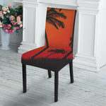 Tropical Palm Tree Sunset Print Dining Chair Slipcover