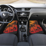 Tropical Palm Tree Sunset Print Front and Back Car Floor Mats