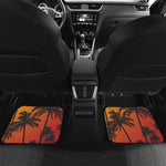 Tropical Palm Tree Sunset Print Front and Back Car Floor Mats