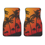 Tropical Palm Tree Sunset Print Front Car Floor Mats