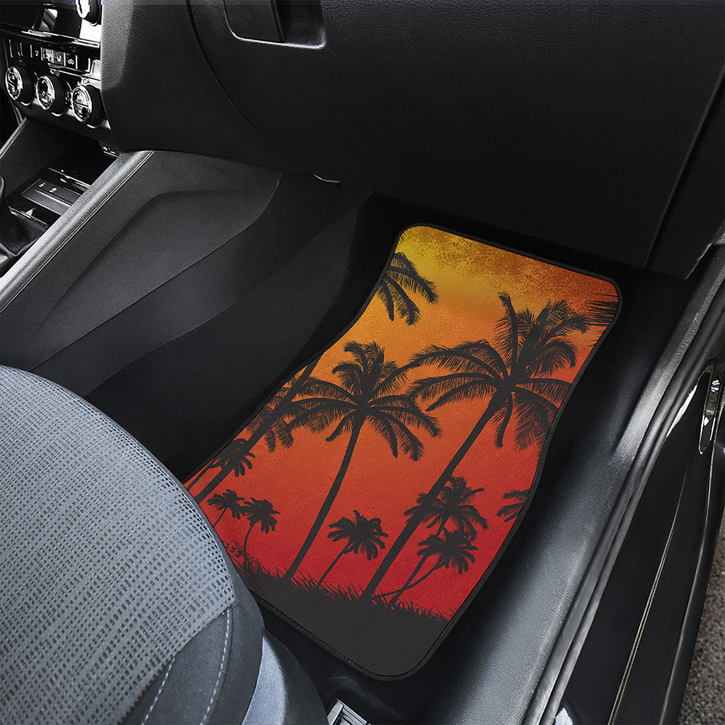 Tropical Palm Tree Sunset Print Front Car Floor Mats