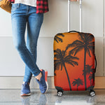 Tropical Palm Tree Sunset Print Luggage Cover
