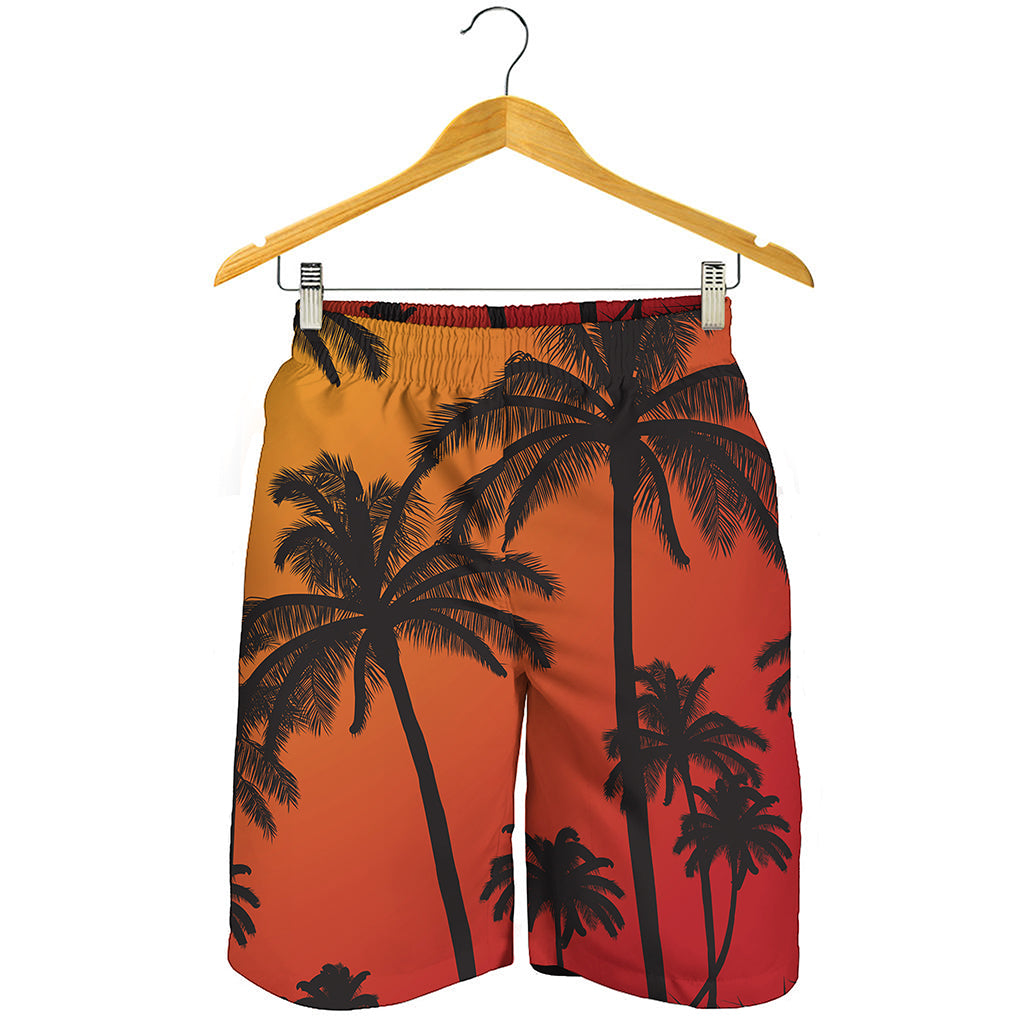 Tropical Palm Tree Sunset Print Men's Shorts
