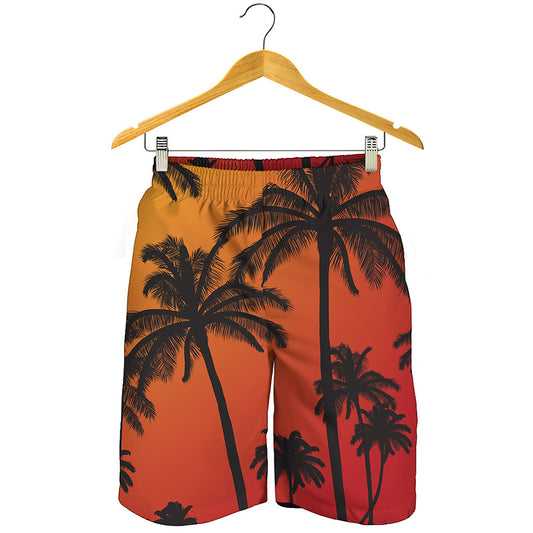 Tropical Palm Tree Sunset Print Men's Shorts