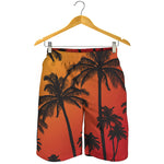 Tropical Palm Tree Sunset Print Men's Shorts