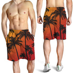 Tropical Palm Tree Sunset Print Men's Shorts
