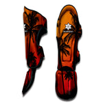 Tropical Palm Tree Sunset Print Muay Thai Shin Guard