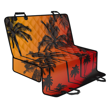 Tropical Palm Tree Sunset Print Pet Car Back Seat Cover
