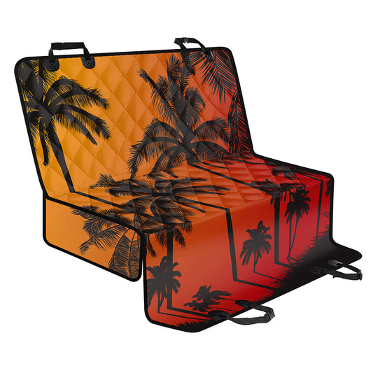 Tropical Palm Tree Sunset Print Pet Car Back Seat Cover