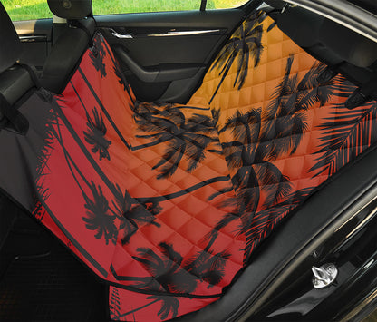 Tropical Palm Tree Sunset Print Pet Car Back Seat Cover