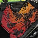 Tropical Palm Tree Sunset Print Pet Car Back Seat Cover