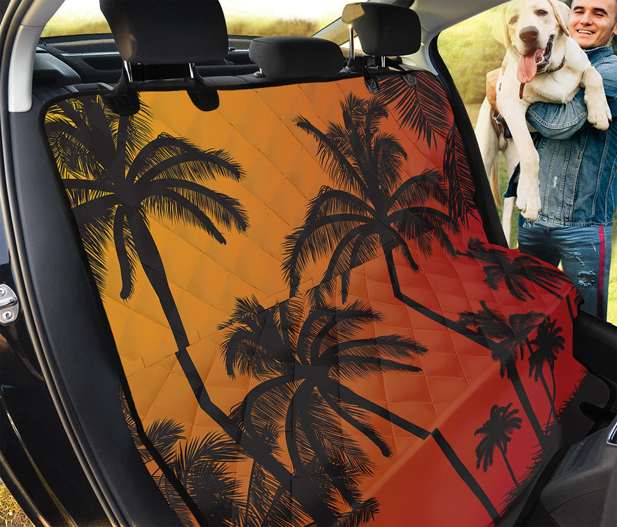 Tropical Palm Tree Sunset Print Pet Car Back Seat Cover
