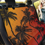 Tropical Palm Tree Sunset Print Pet Car Back Seat Cover