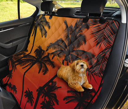 Tropical Palm Tree Sunset Print Pet Car Back Seat Cover
