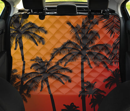 Tropical Palm Tree Sunset Print Pet Car Back Seat Cover