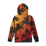 Tropical Palm Tree Sunset Print Pullover Hoodie