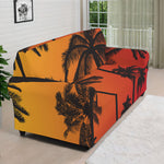 Tropical Palm Tree Sunset Print Sofa Cover