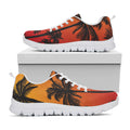 Tropical Palm Tree Sunset Print White Running Shoes
