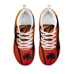 Tropical Palm Tree Sunset Print White Sneakers