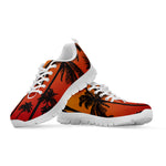 Tropical Palm Tree Sunset Print White Sneakers
