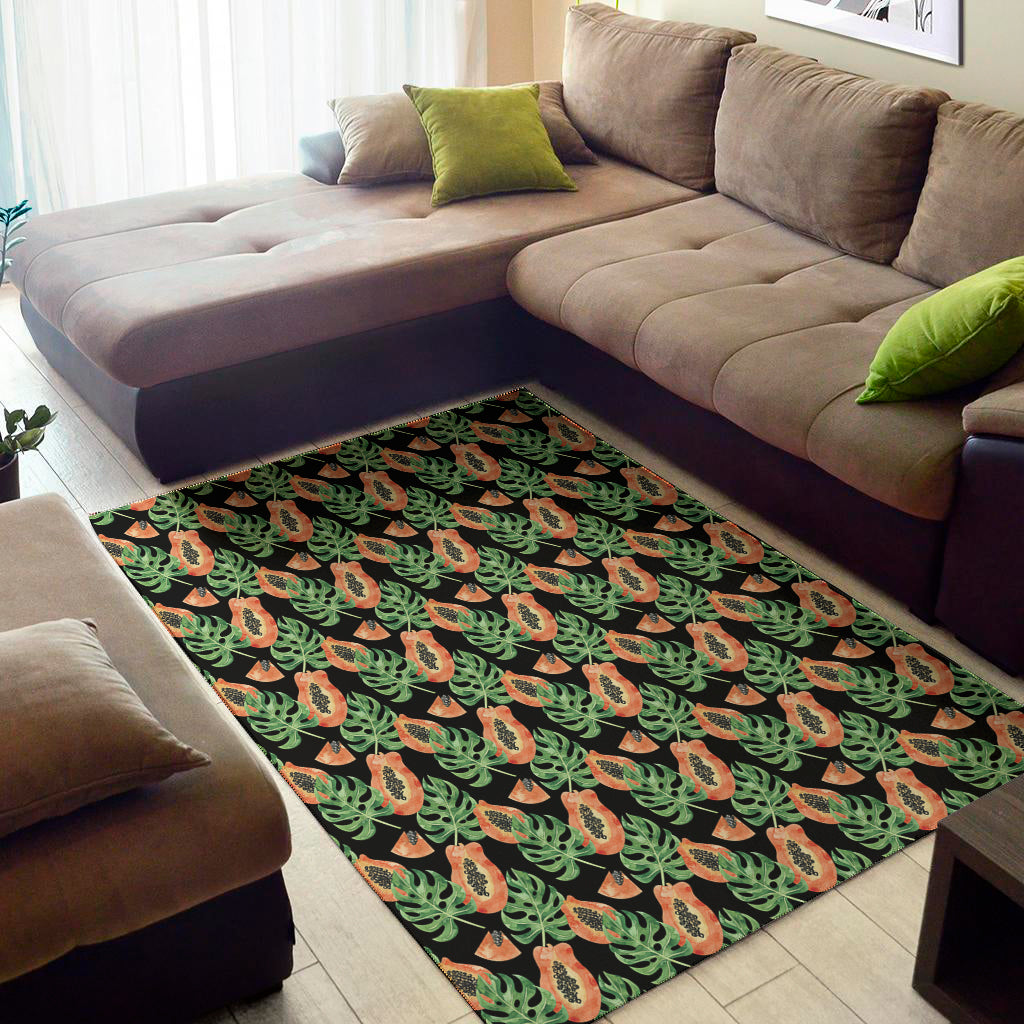 Tropical Papaya Pattern Print Area Rug