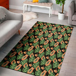 Tropical Papaya Pattern Print Area Rug