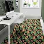 Tropical Papaya Pattern Print Area Rug