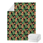 Tropical Papaya Pattern Print Blanket