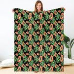 Tropical Papaya Pattern Print Blanket