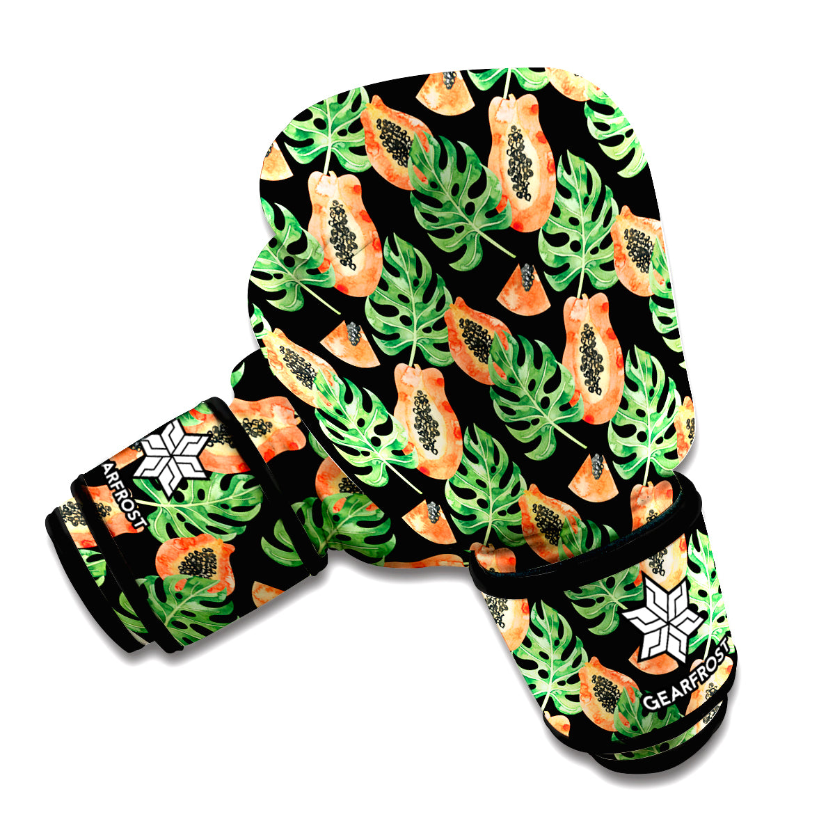 Tropical Papaya Pattern Print Boxing Gloves