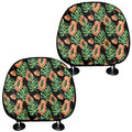 Tropical Papaya Pattern Print Car Headrest Covers