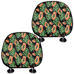 Tropical Papaya Pattern Print Car Headrest Covers