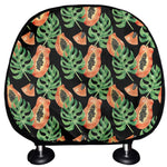 Tropical Papaya Pattern Print Car Headrest Covers