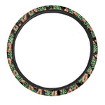 Tropical Papaya Pattern Print Car Steering Wheel Cover