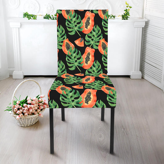 Tropical Papaya Pattern Print Dining Chair Slipcover