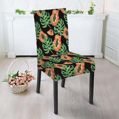 Tropical Papaya Pattern Print Dining Chair Slipcover