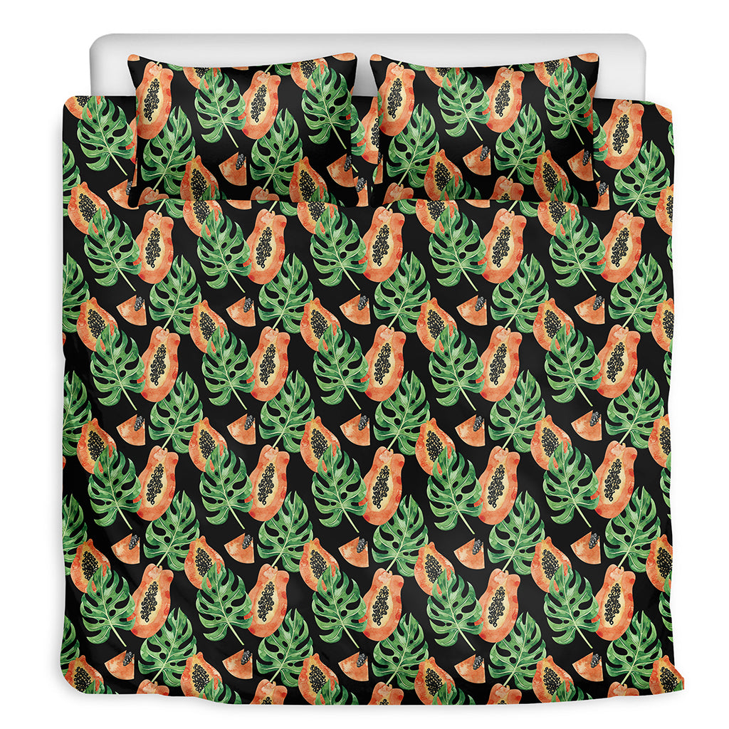 Tropical Papaya Pattern Print Duvet Cover Bedding Set